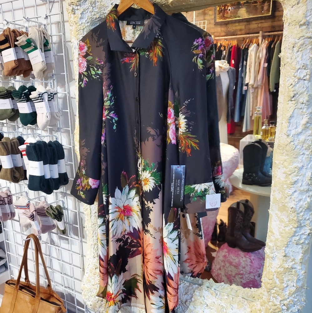 NEW rickie freeman for teri jon printed maxi